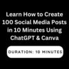 Learn How to Create 100 Social Media Posts in 10 Minutes Using ChatGPT & Canva